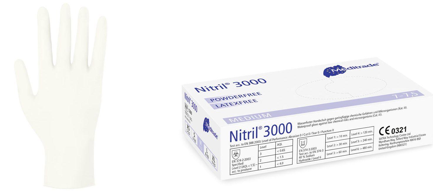 Meditrade Untersuchungshandschuh "Nitril 3000" Gr. XS-XL