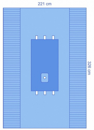 Medline Extremitätentuch "Eclipse" 221 x 326 cm OP-Fenster rund 6 cm